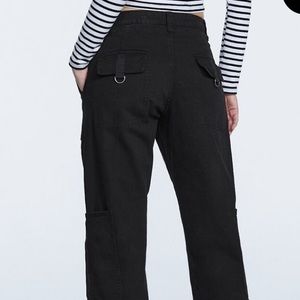 Stradivarius Black Cargo Pants